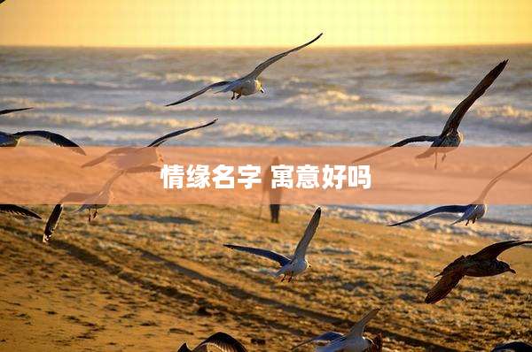 情缘名字 寓意好吗