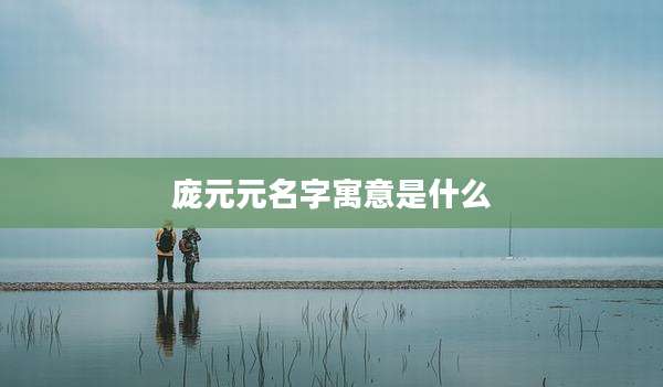 庞元元名字寓意是什么