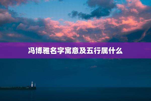 冯博雅名字寓意及五行属什么