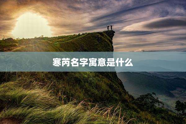 寒芮名字寓意是什么