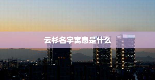 云杉名字寓意是什么