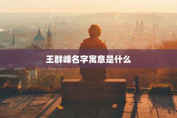王群峰名字寓意是什么