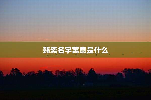 韩奕名字寓意是什么