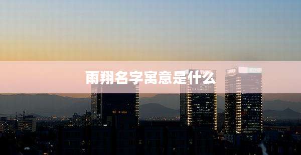 雨翔名字寓意是什么