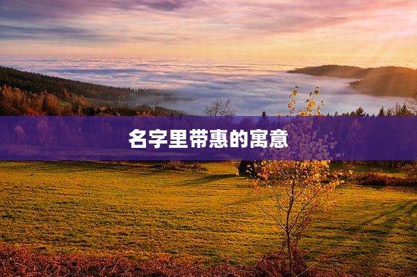 名字里带惠的寓意
