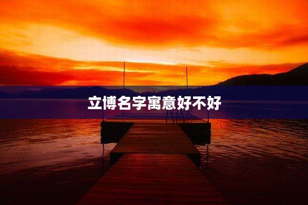 立博名字寓意好不好