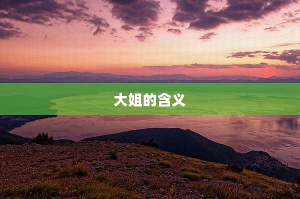 大姐的含义