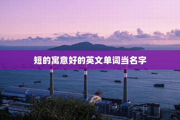 短的寓意好的英文单词当名字