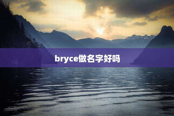 bryce做名字好吗