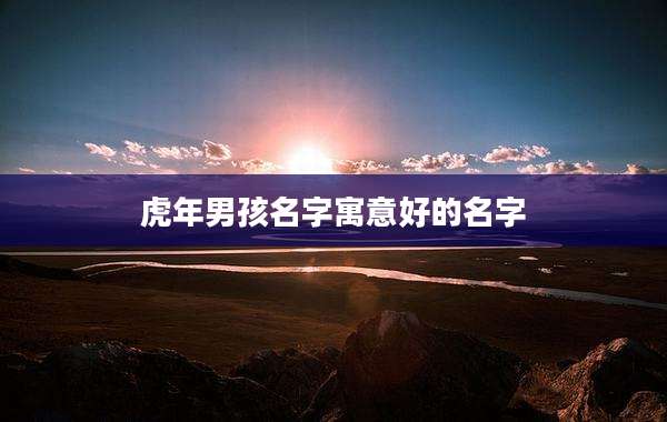 虎年男孩名字寓意好的名字