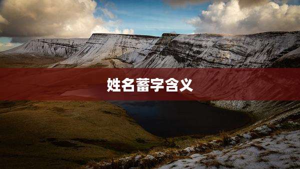 姓名蓄字含义