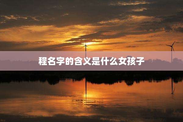 程名字的含义是什么女孩子
