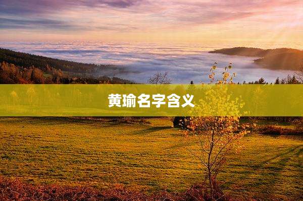 黄瑜名字含义