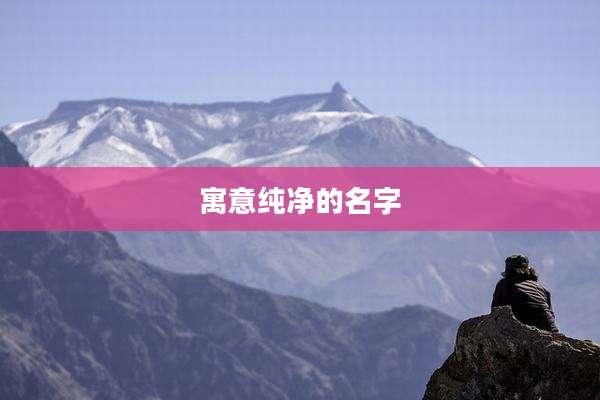 寓意纯净的名字