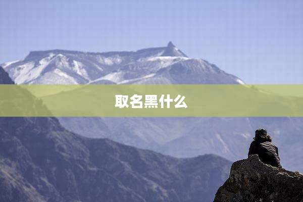 取名黑什么