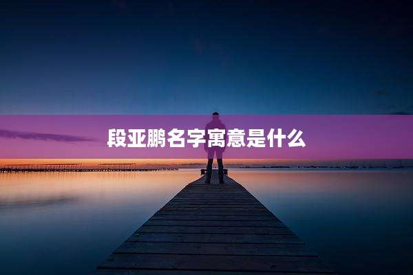 段亚鹏名字寓意是什么