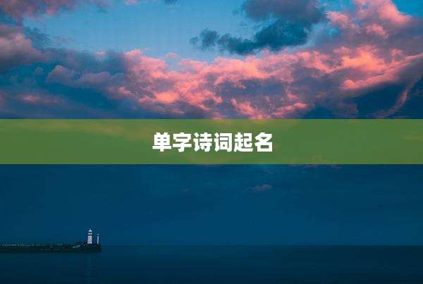 单字诗词起名