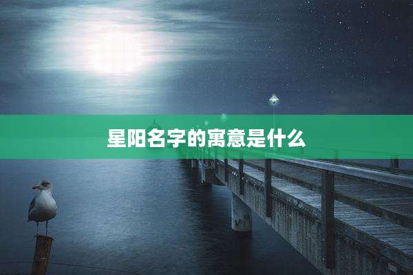 星阳名字的寓意是什么