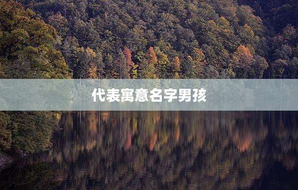 代表寓意名字男孩