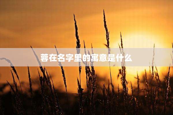 蓉在名字里的寓意是什么