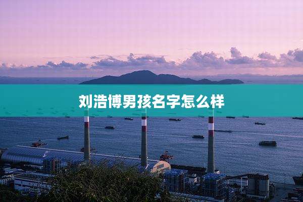 刘浩博男孩名字怎么样