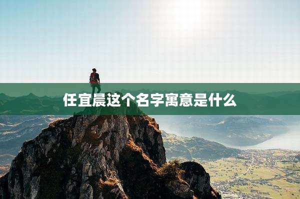 任宜晨这个名字寓意是什么