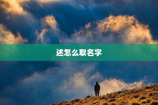 述怎么取名字