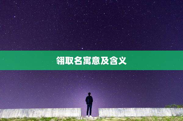 翎取名寓意及含义