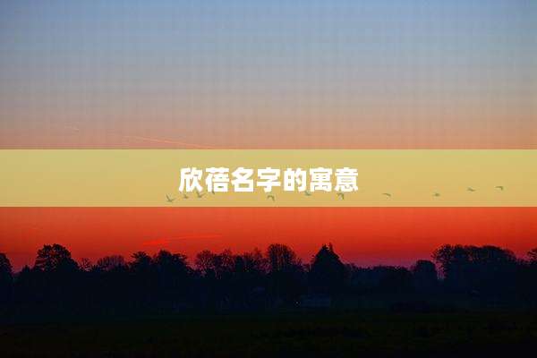 欣蓓名字的寓意