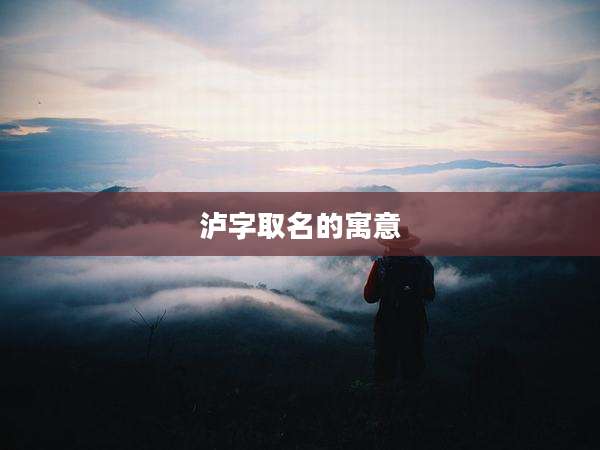泸字取名的寓意