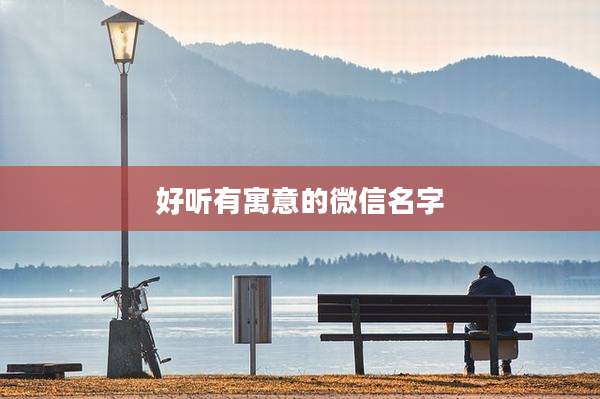 好听有寓意的微信名字