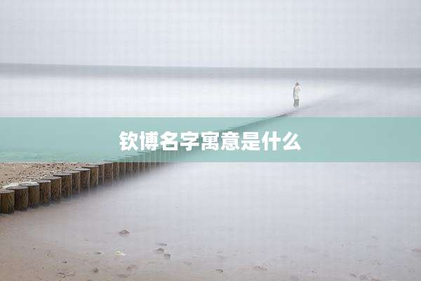 钦博名字寓意是什么