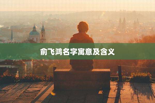 俞飞鸿名字寓意及含义