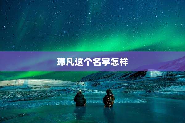 玮凡这个名字怎样