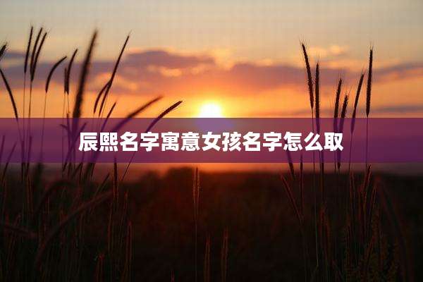 辰熙名字寓意女孩名字怎么取