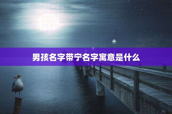 男孩名字带宁名字寓意是什么