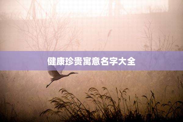 健康珍贵寓意名字大全