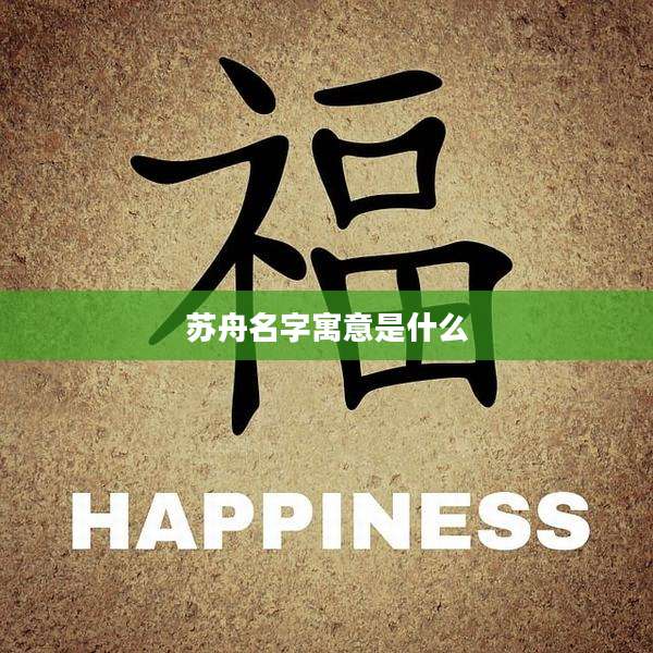 苏舟名字寓意是什么