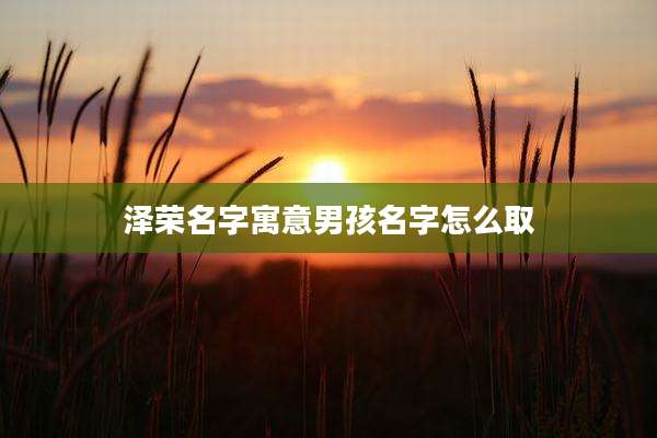 泽荣名字寓意男孩名字怎么取
