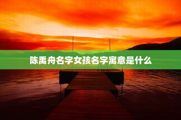 陈禹舟名字女孩名字寓意是什么