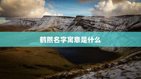 鹤熙名字寓意是什么