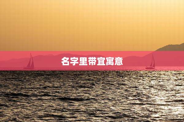 名字里带宜寓意