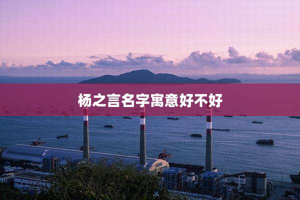 杨之言名字寓意好不好