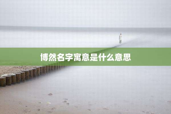 博然名字寓意是什么意思