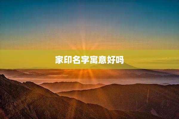 家印名字寓意好吗