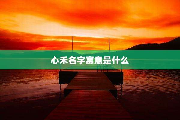 心禾名字寓意是什么