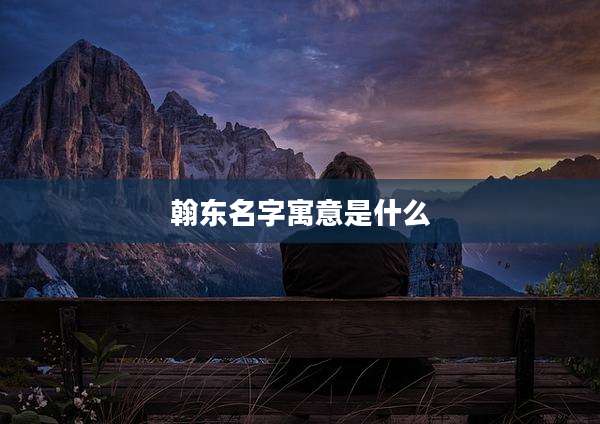 翰东名字寓意是什么
