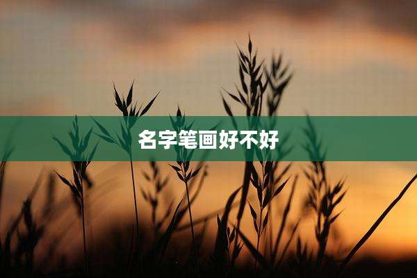名字笔画好不好
