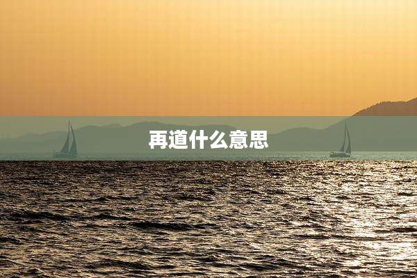 再道什么意思