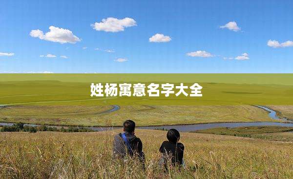 姓杨寓意名字大全